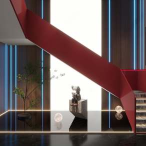 现代扶手楼梯3D模型下载